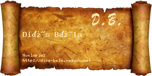 Diós Béla névjegykártya
