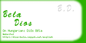 bela dios business card